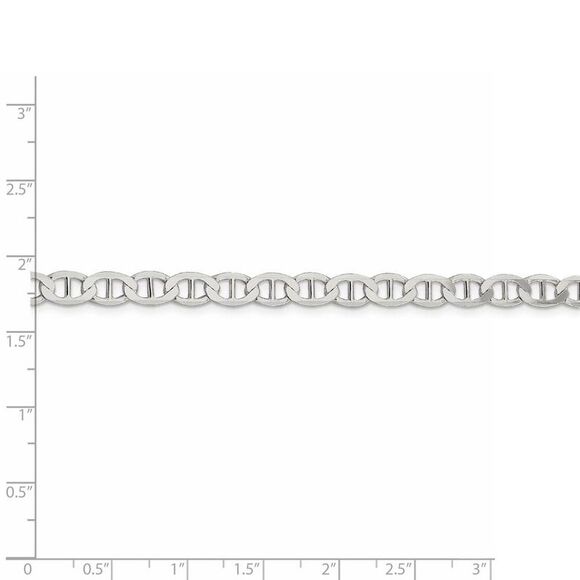 5.7mm Sterling Silver Hollow Flat Anchor Chain Necklace, 20 Inch - Picture 5 of 8